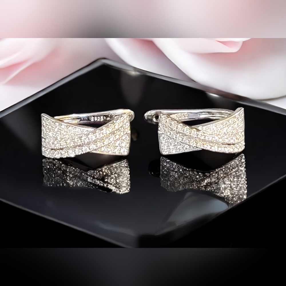 Womens Jewelry S925 Sterling Silver Small Stud CZ Earrings